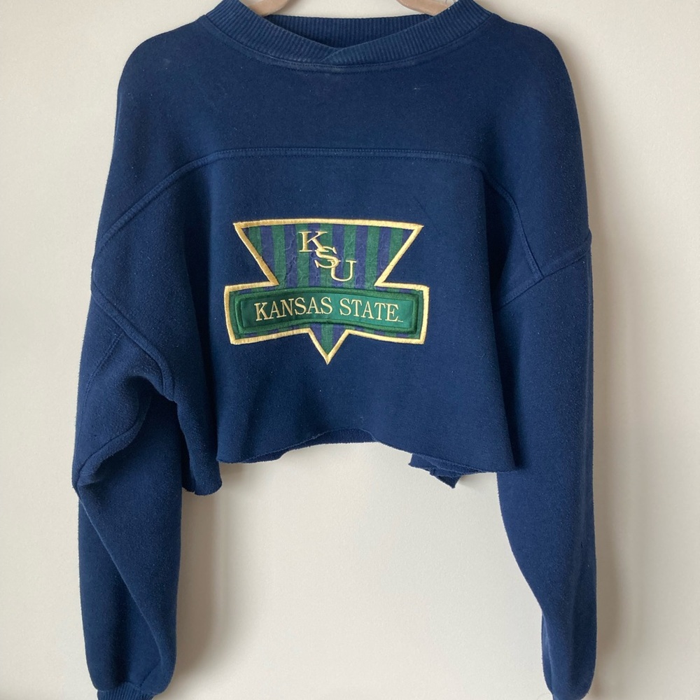 Kansas State Blue Cropped Sweatshirt